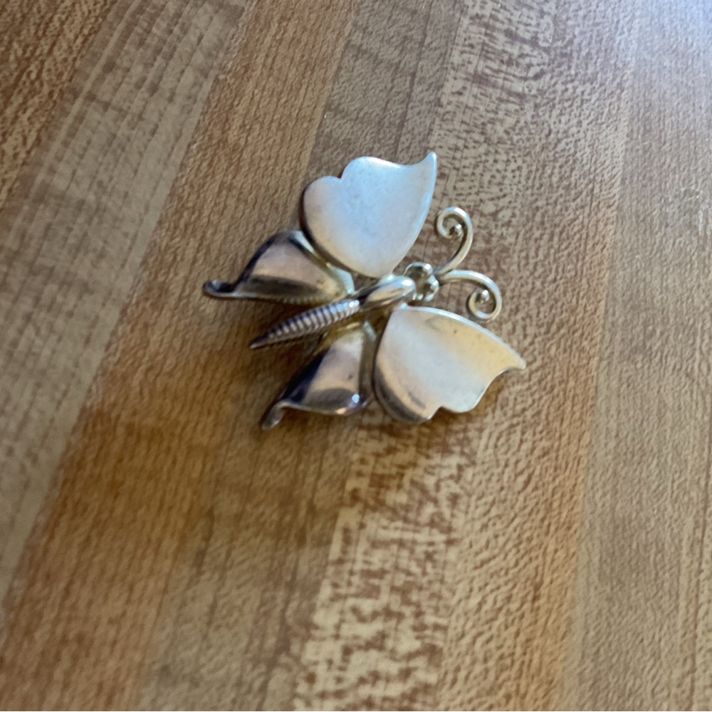 Silver Butterfly Brooch